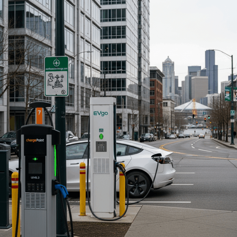 chargepoint level 2 ev charging station in south lake union 20260311 080631