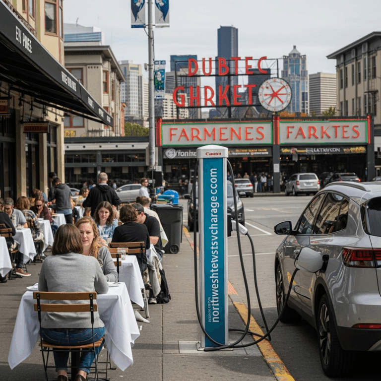 seattle food scene with ev charging station visible in backg 20260311 074624