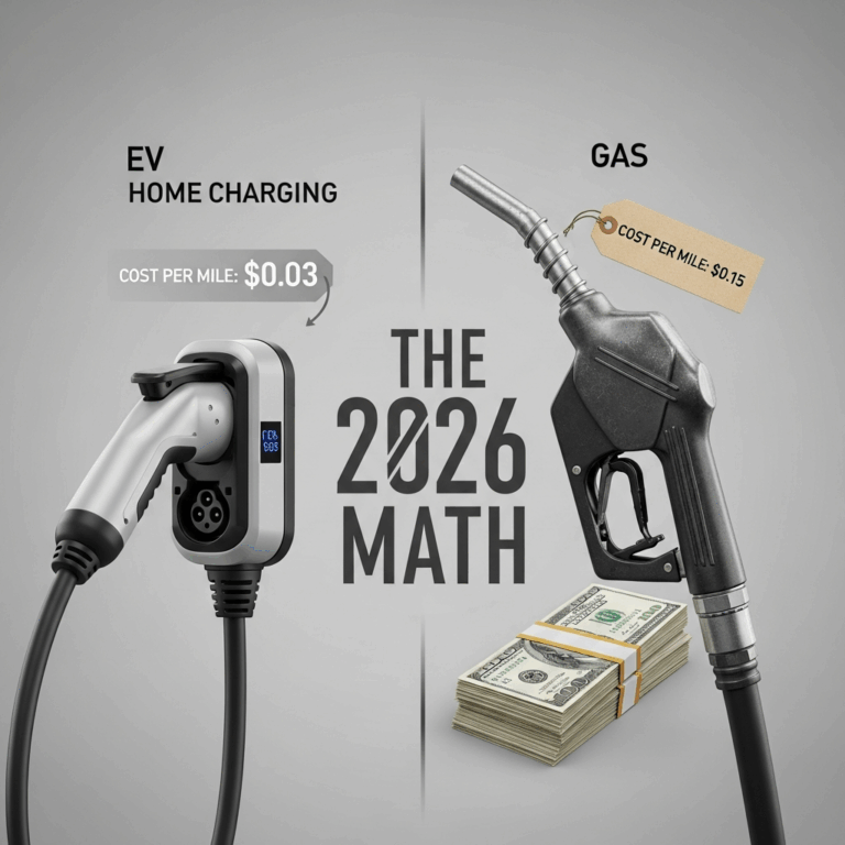 Professional photograph related to: EV Home Charging Cost per Mile vs Gas — The 2026 Math. High qual