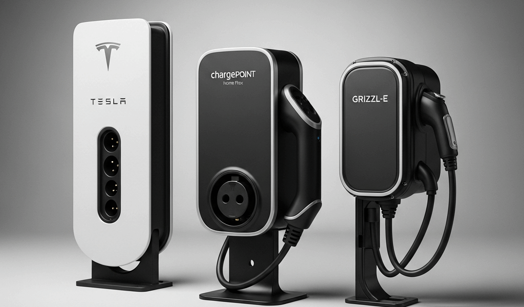 Professional photograph related to: Tesla Wall Connector vs ChargePoint Home Flex vs Grizzl-E — Whic
